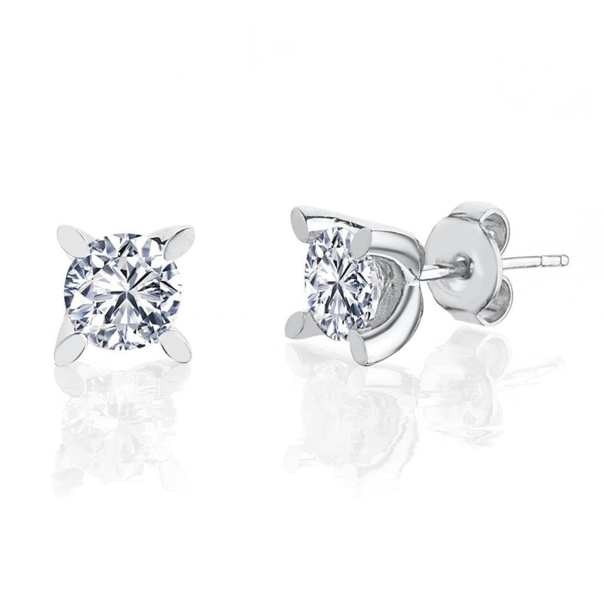 Crystal Aurora Solitaire Marquise CZ 925K Sterling Silver Earrings