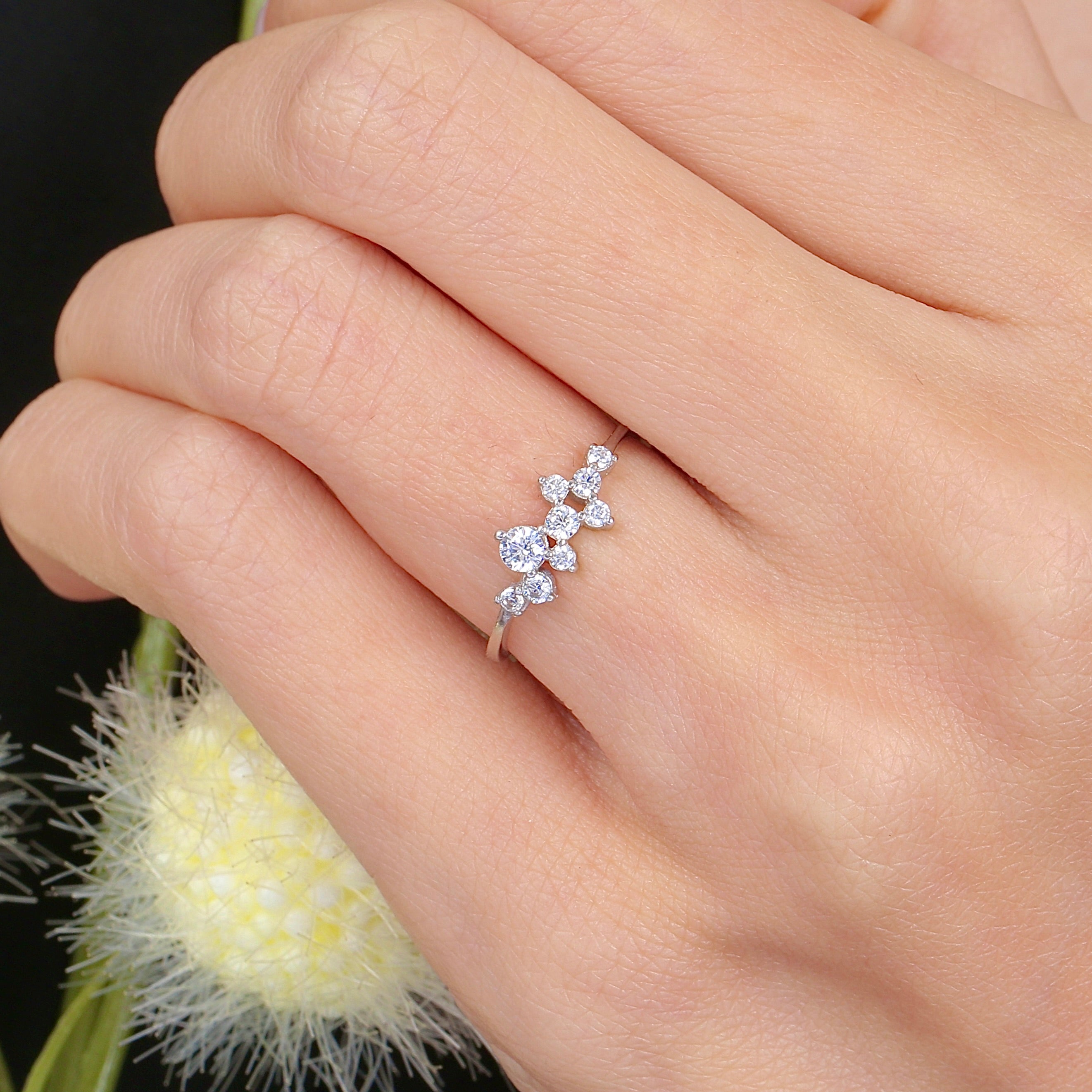 sterling silver エメラルドリング Intricate Sterling Silver CZ Ring – Jean Rachel Jewelry