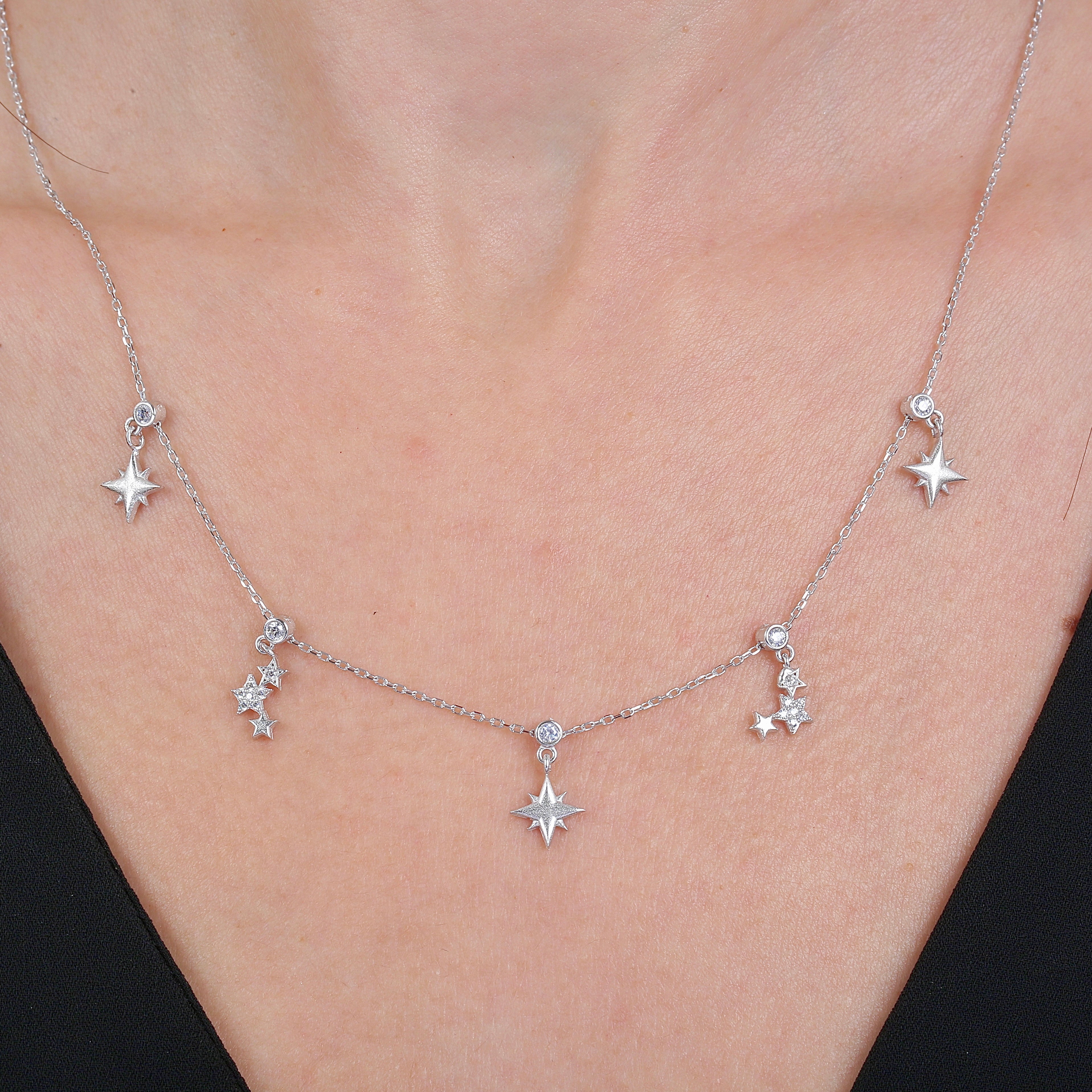 Harmonic Elements Radiant Star CZ 925K Sterling Silver