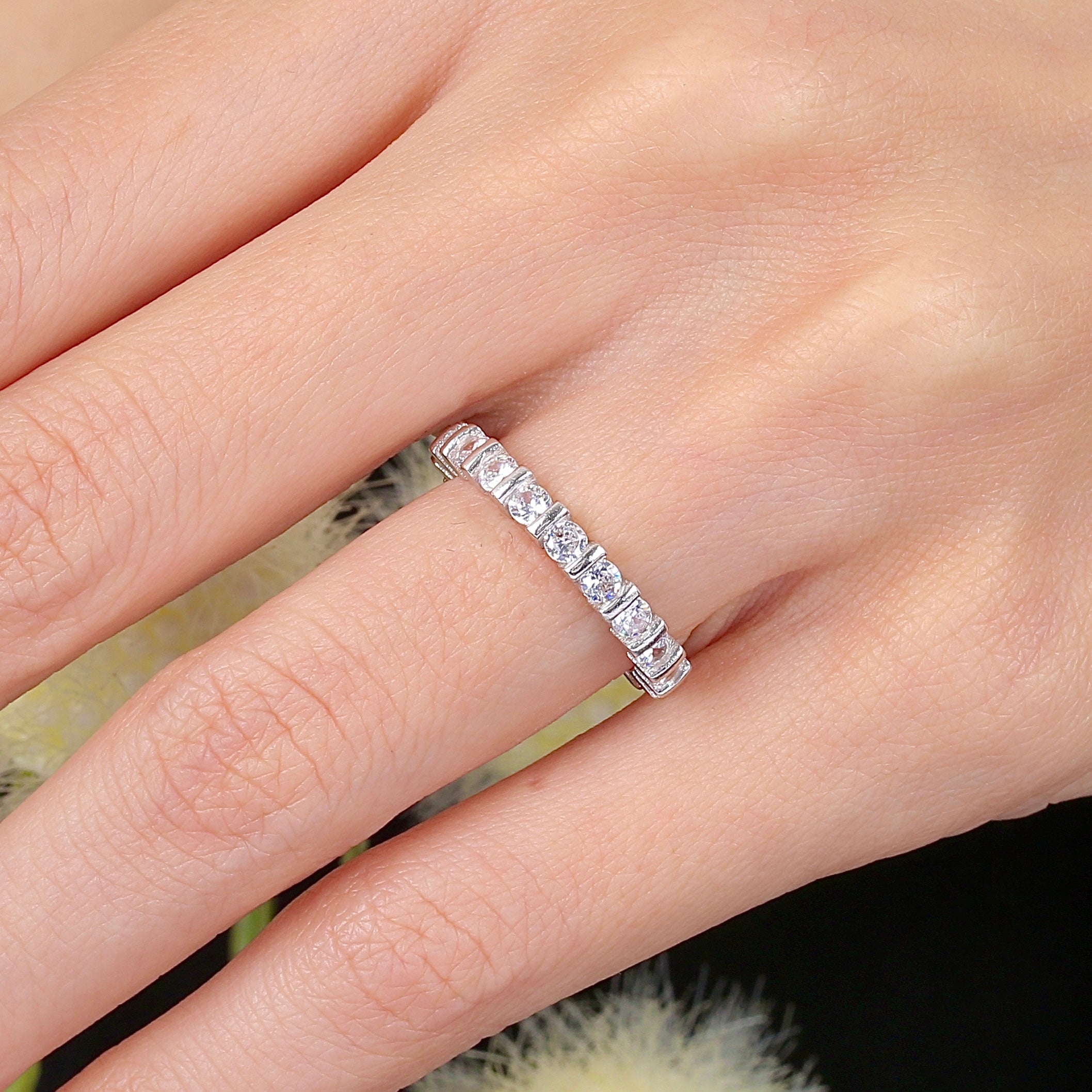 Endless Shine Eternity CZ 925K Sterling Silver Ring - Etossimo Jewelry