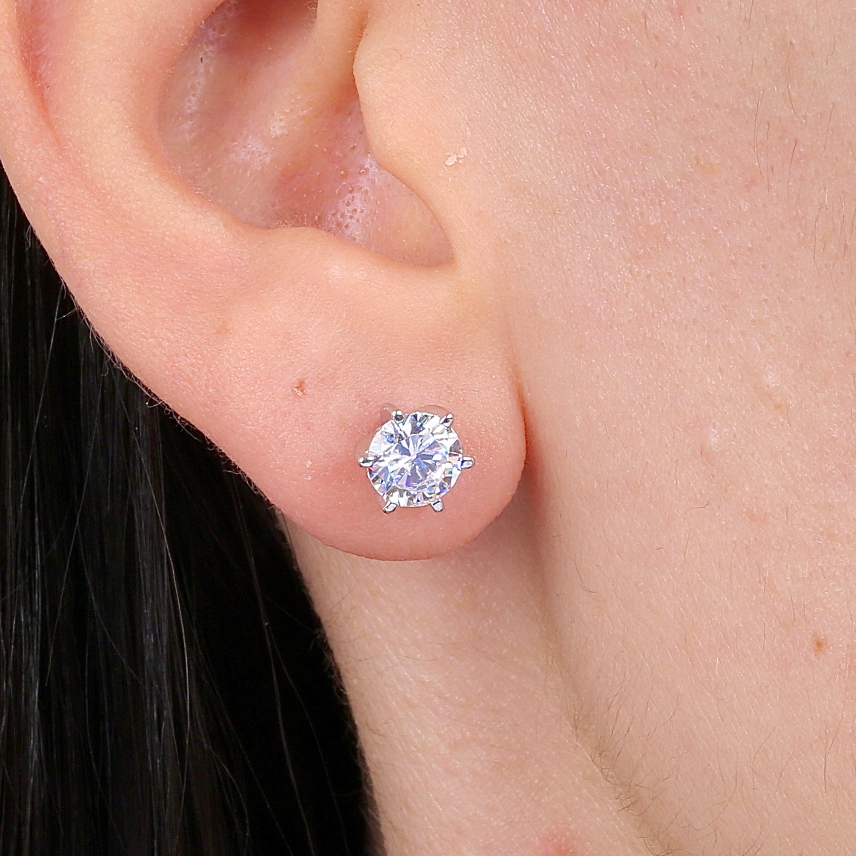 Silver Mirage Solitaire CZ 925K Sterling Silver Stud