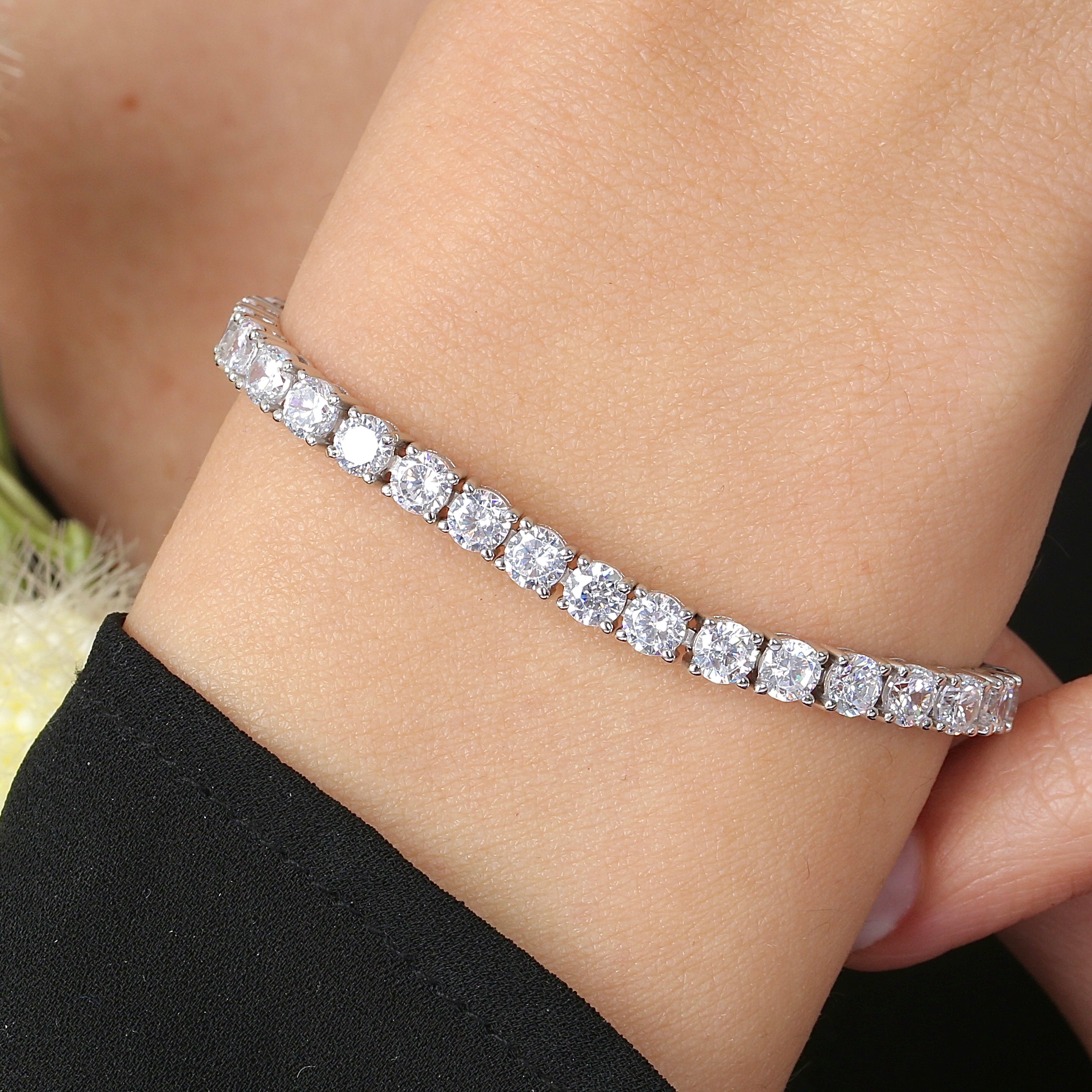 Eternal Sparkle Large CZ 925K Sterling Silver Tennis Bracelet - Etossimo Jewelry