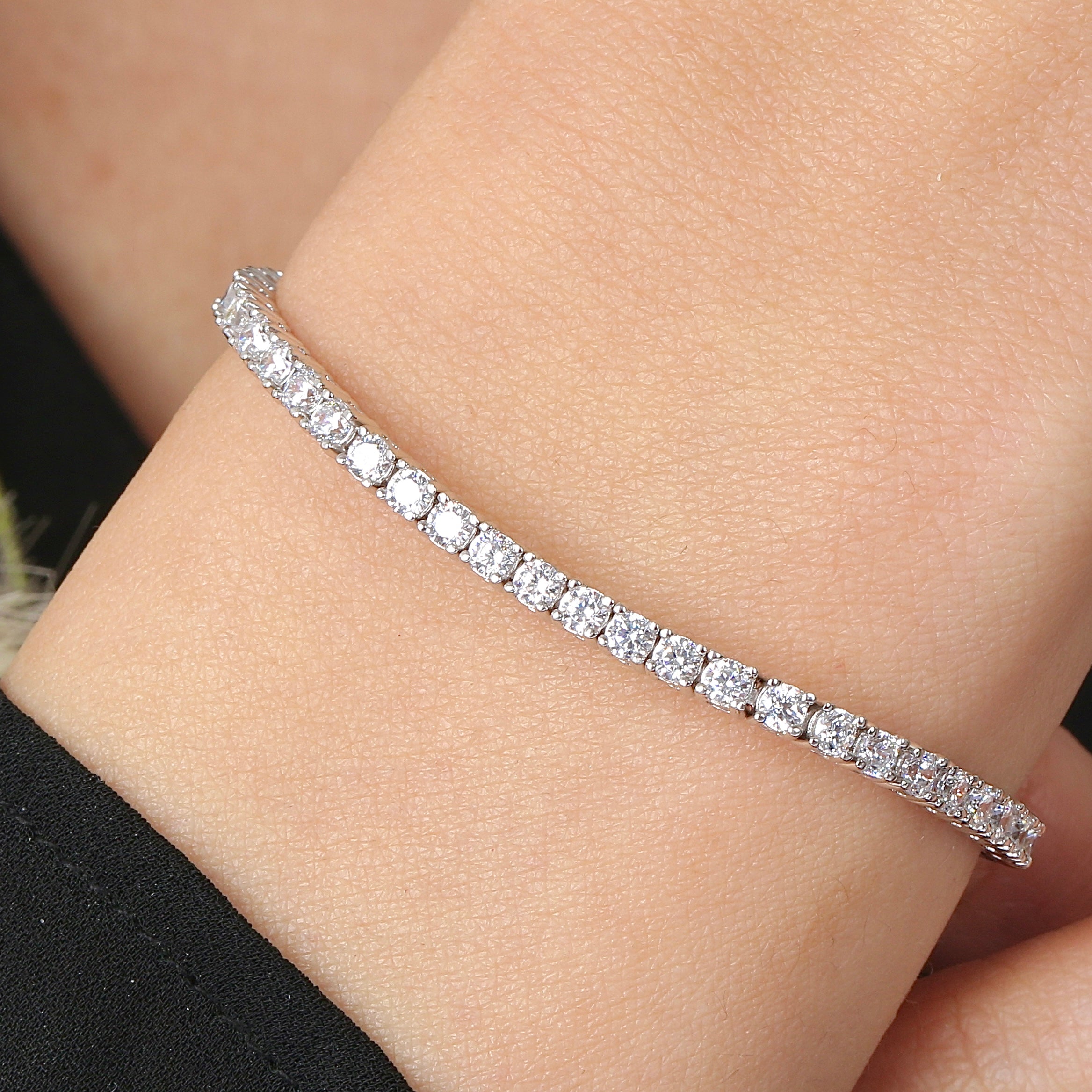 Eternal Sparkle Medium CZ 925K Sterling Silver Tennis Bracelet - Etossimo Jewelry