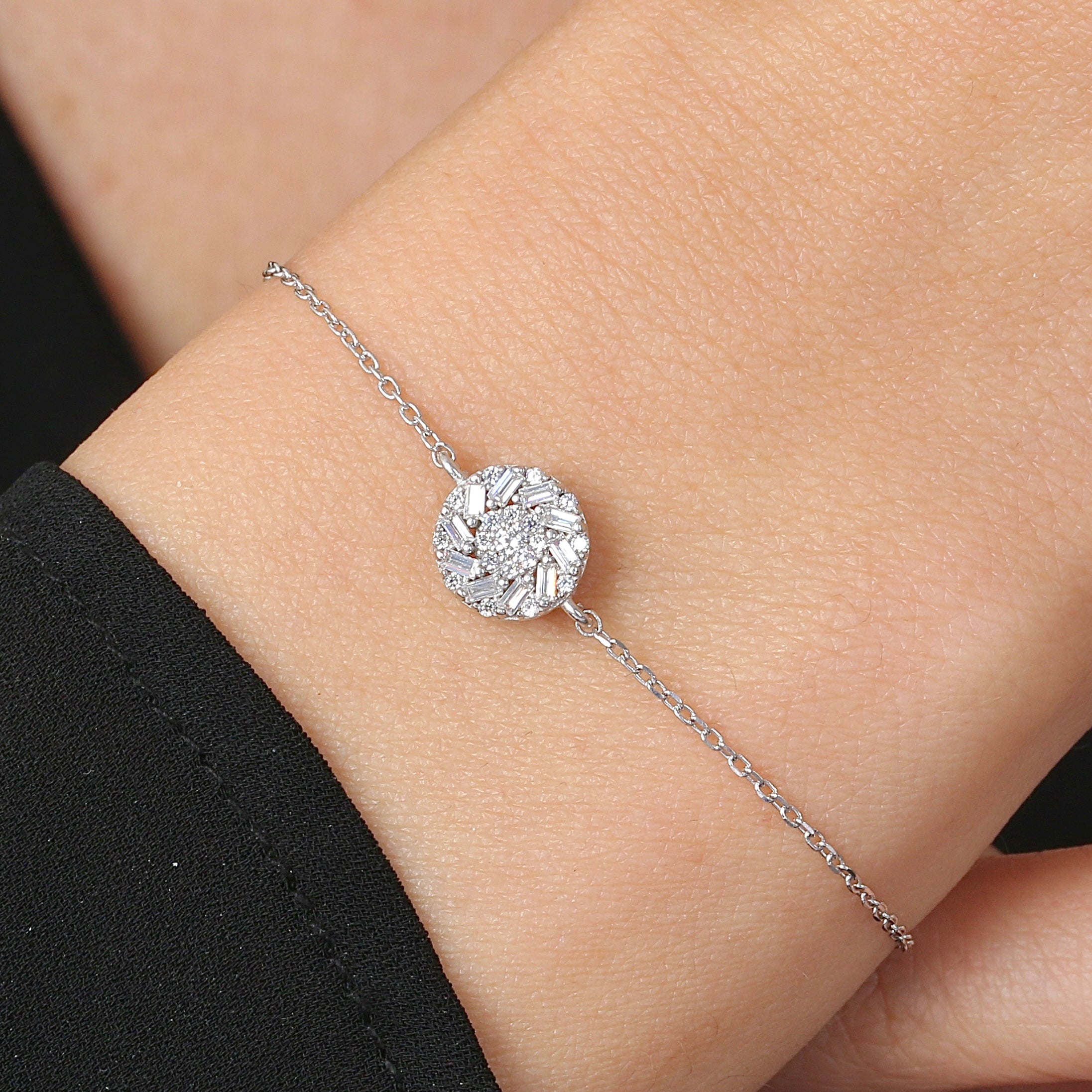Lustrous Galaxy Sphere CZ 925K Sterling Silver Bracelet - Etossimo Jewelry