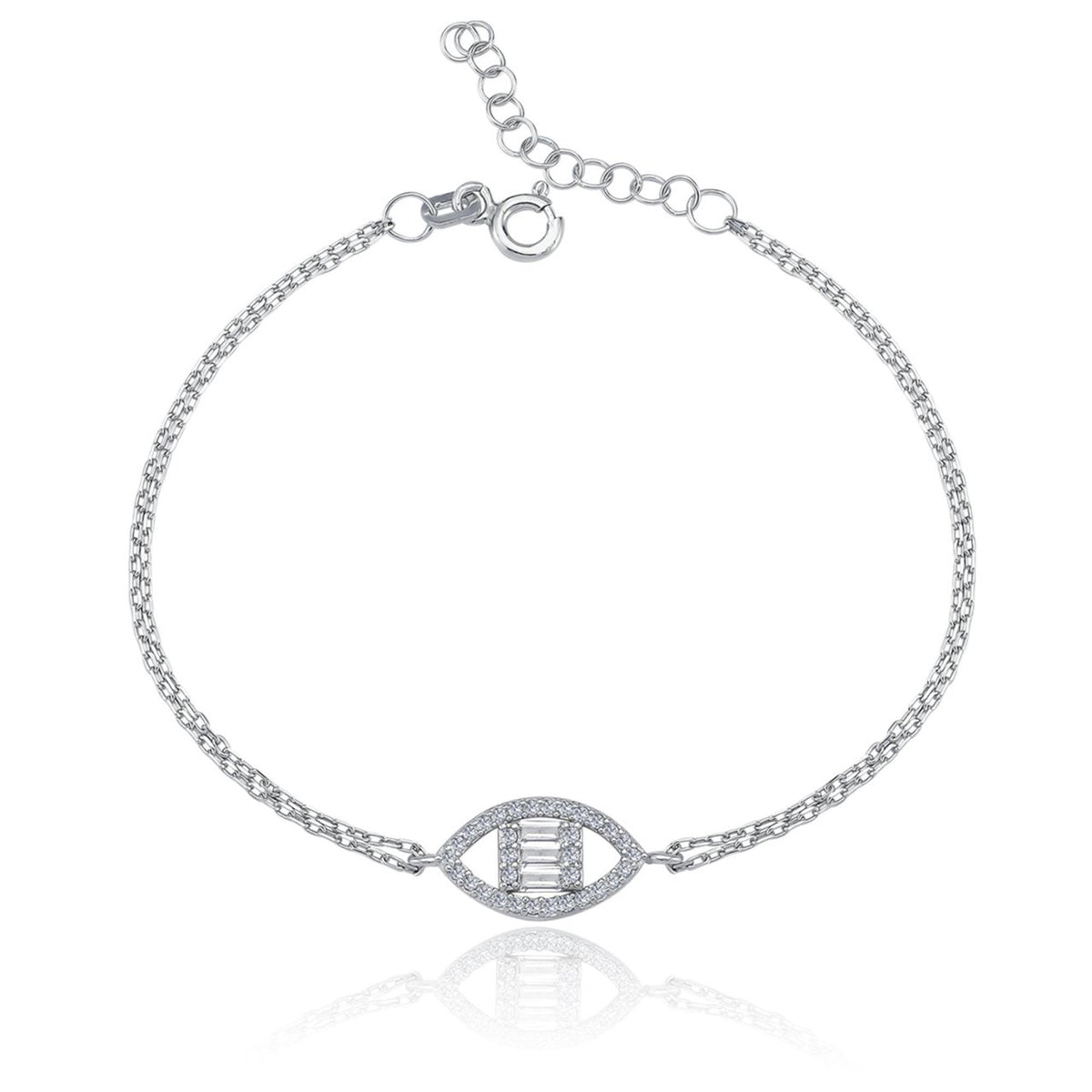 Luxe Marquise Baguette Glow CZ 925K Sterling Silver Bracelet