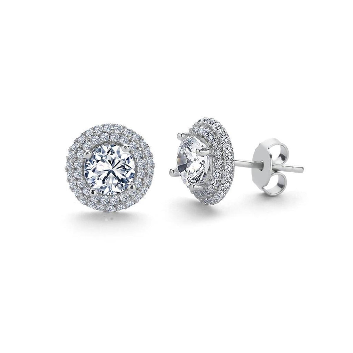 Luxe Solitaire Radiance CZ 925K Sterling Silver Earrings