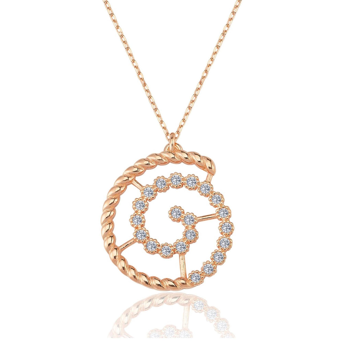 Eternal Helix Glow CZ Rose Gold 925K Sterling Silver Necklace