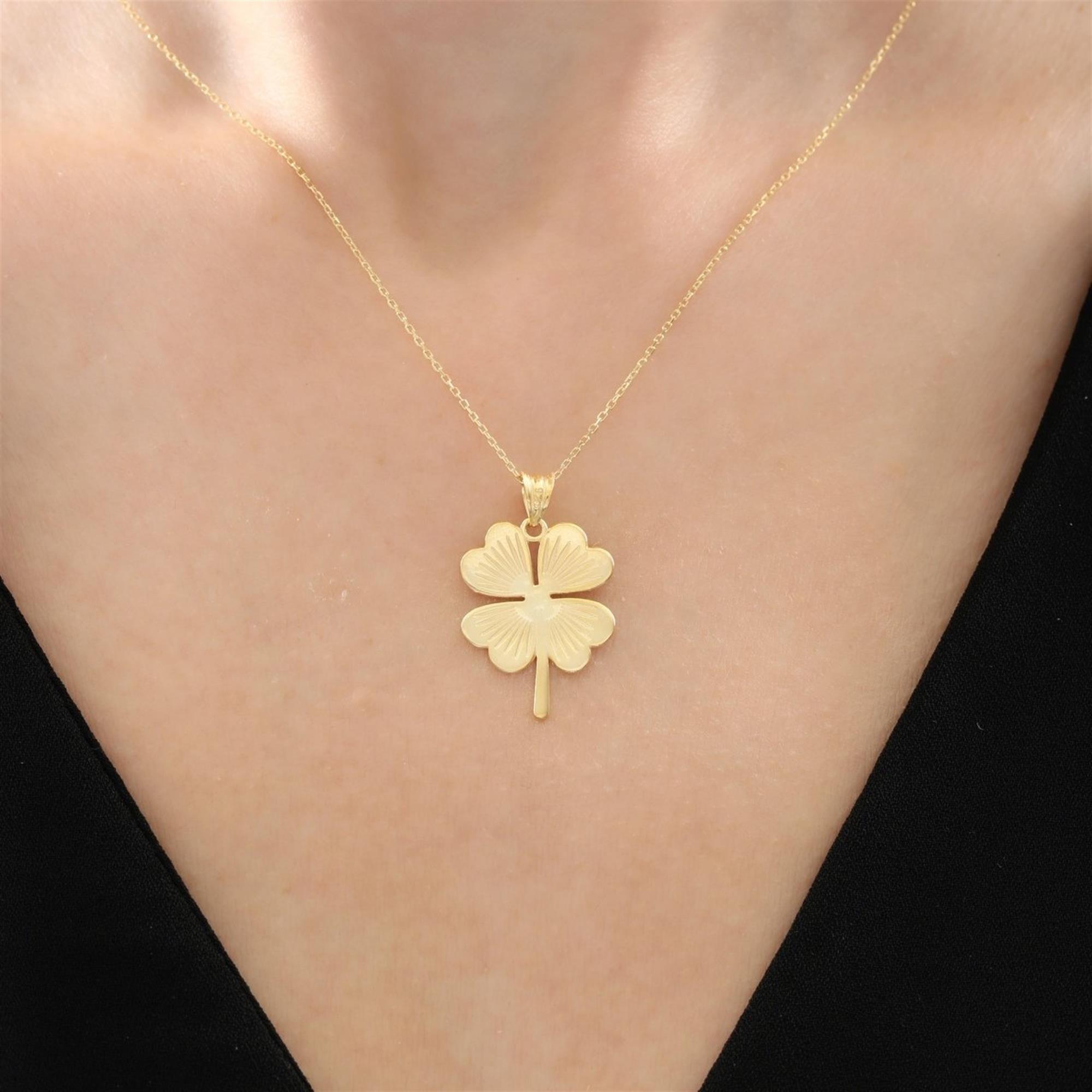 Lucky Clover Shine 14K Gold Necklace