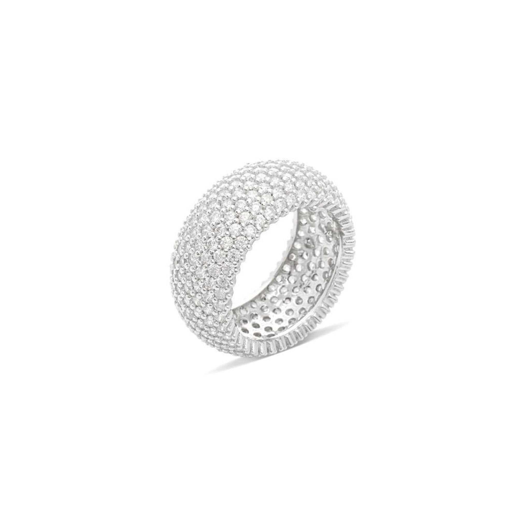 Radiant Seven Layer Eternity CZ 925K Sterling Silver Ring