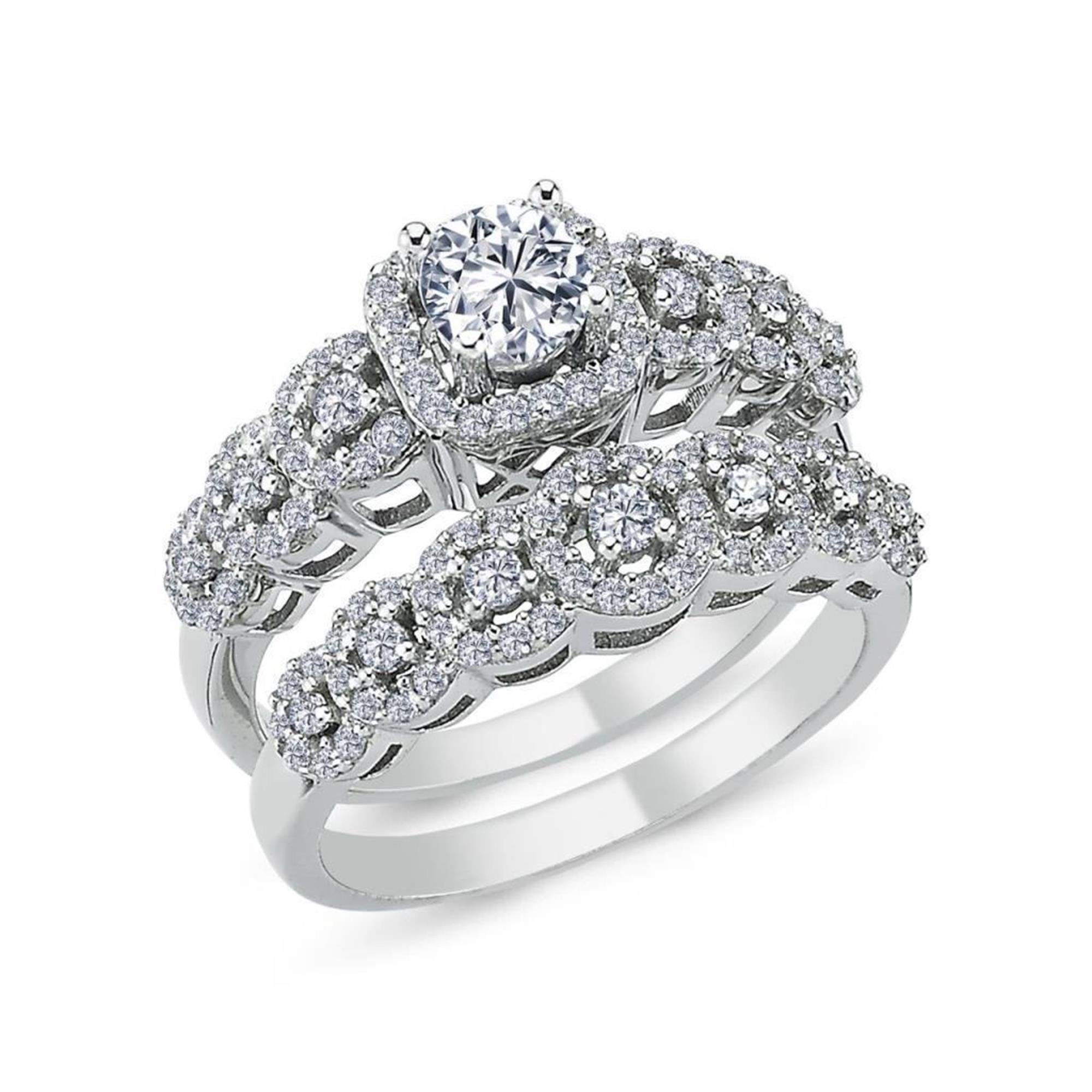 Dazzling Twin Harmony CZ 925K Sterling Silver Ring