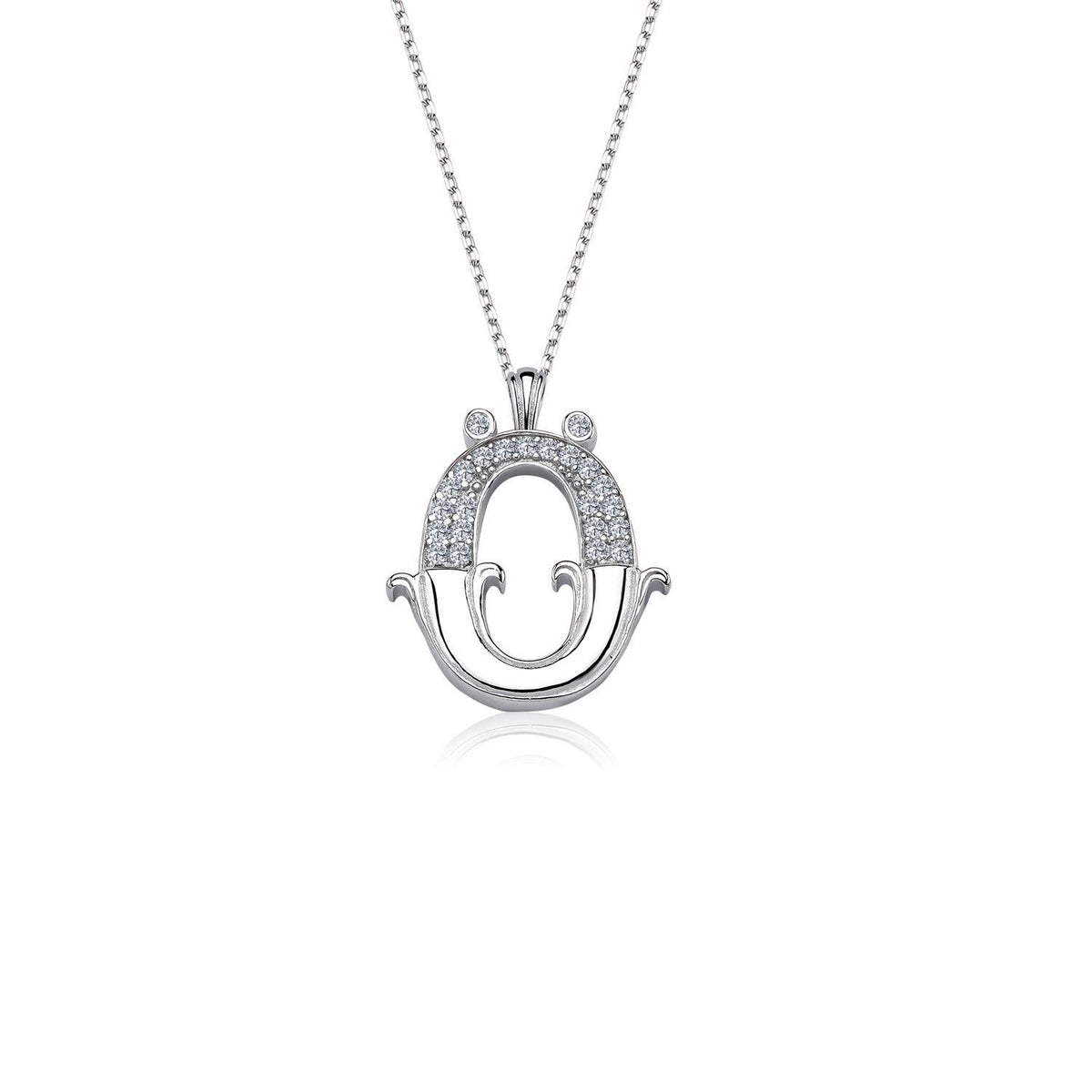 Vintage Elegance Ö Initial CZ 925K Sterling Silver Necklace