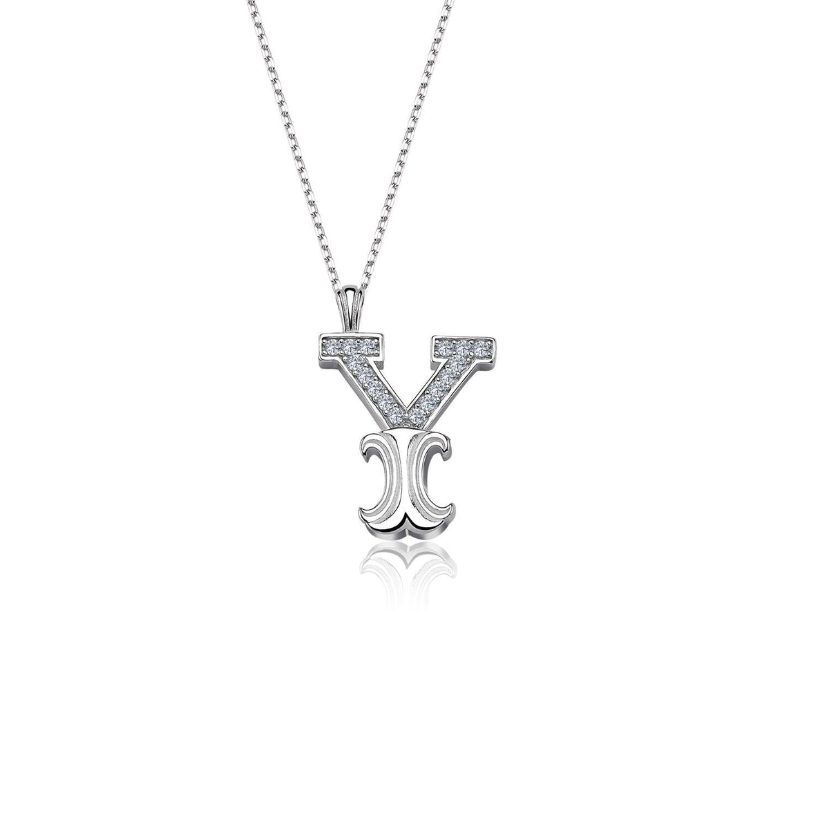 Vintage Elegance Y Initial CZ 925K Sterling Silver Necklace